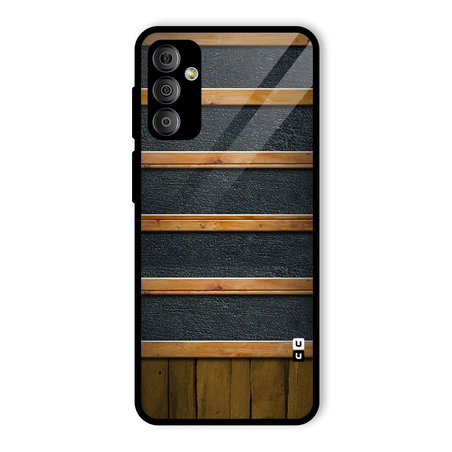 Wood Design Glass Back Case for Galaxy F23