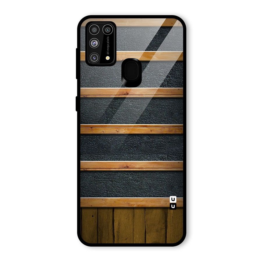 Wood Design Glass Back Case for Galaxy F41