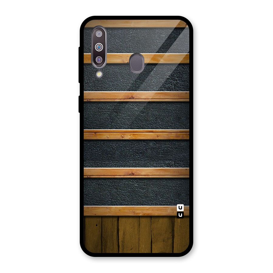 Wood Design Glass Back Case for Galaxy M30