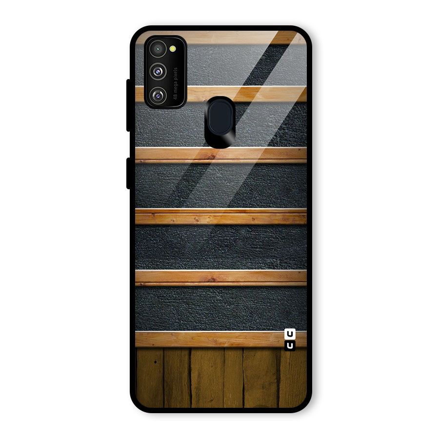Wood Design Glass Back Case for Galaxy M30s