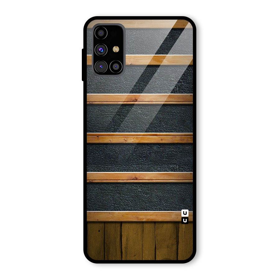 Wood Design Glass Back Case for Galaxy M31s