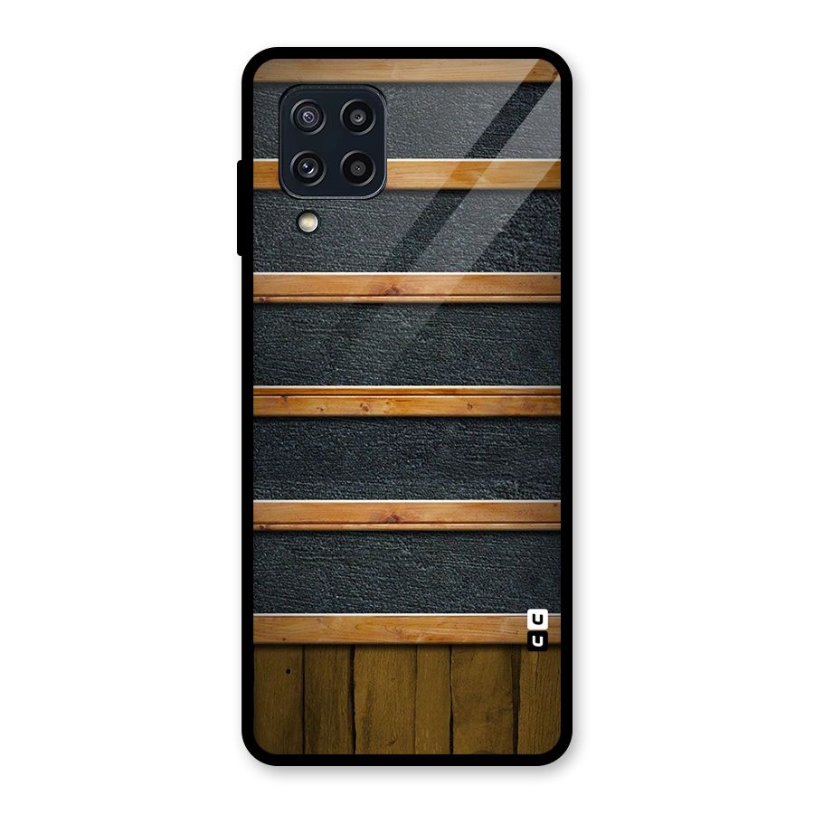 Wood Design Glass Back Case for Galaxy M32