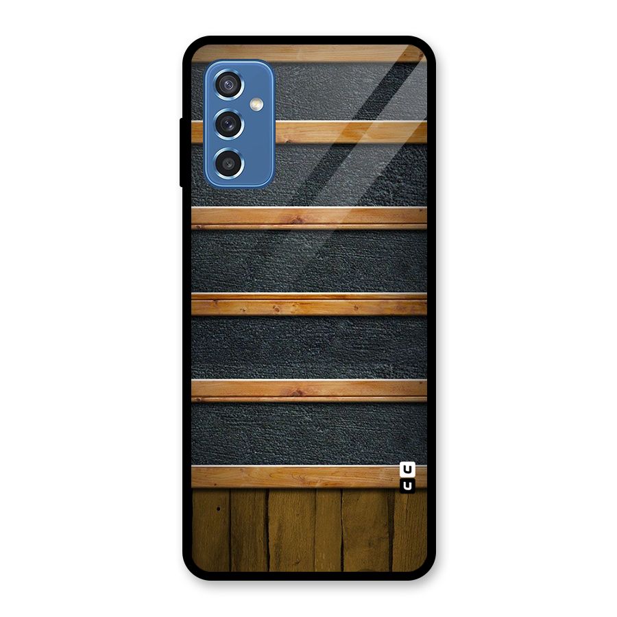 Wood Design Glass Back Case for Galaxy M52 5G