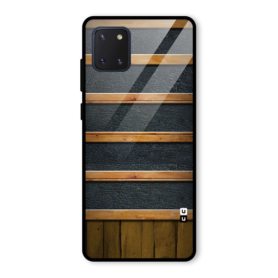 Wood Design Glass Back Case for Galaxy Note 10 Lite