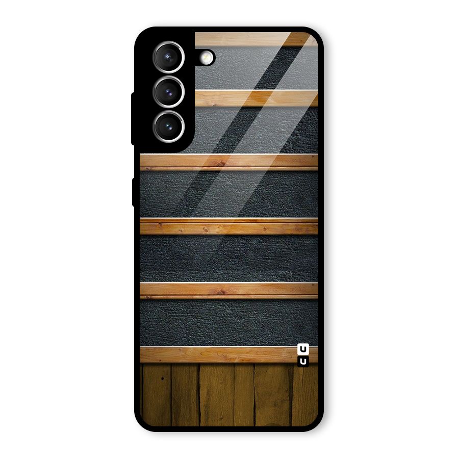Wood Design Glass Back Case for Galaxy S21 5G