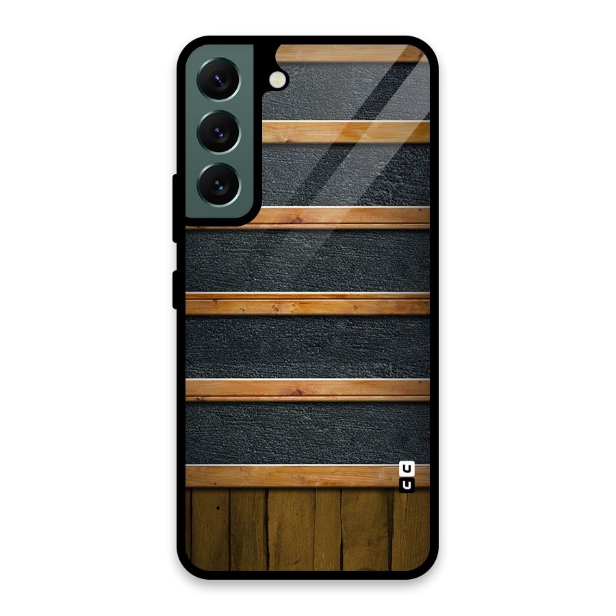 Wood Design Glass Back Case for Galaxy S22 5G