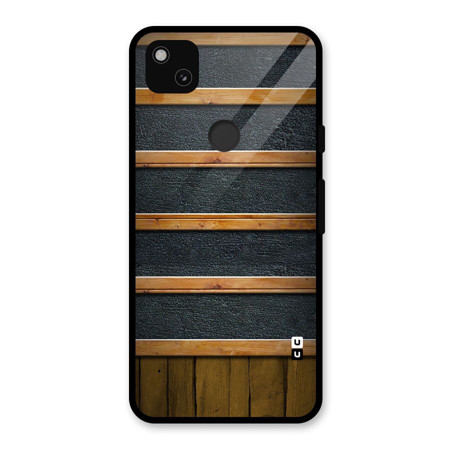 Wood Design Glass Back Case for Google Pixel 4a