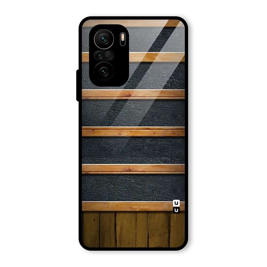 Wood Design Glass Back Case for Mi 11x