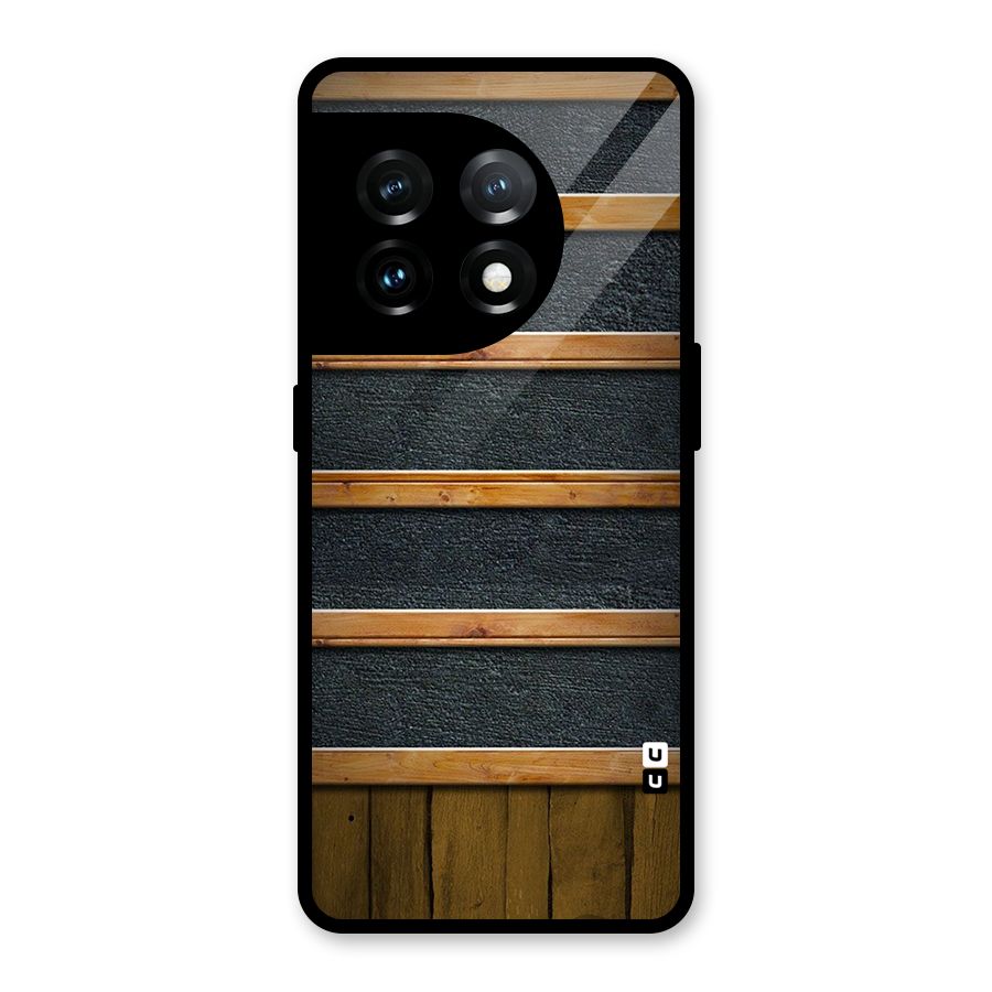 Wood Design Glass Back Case for OnePlus 11