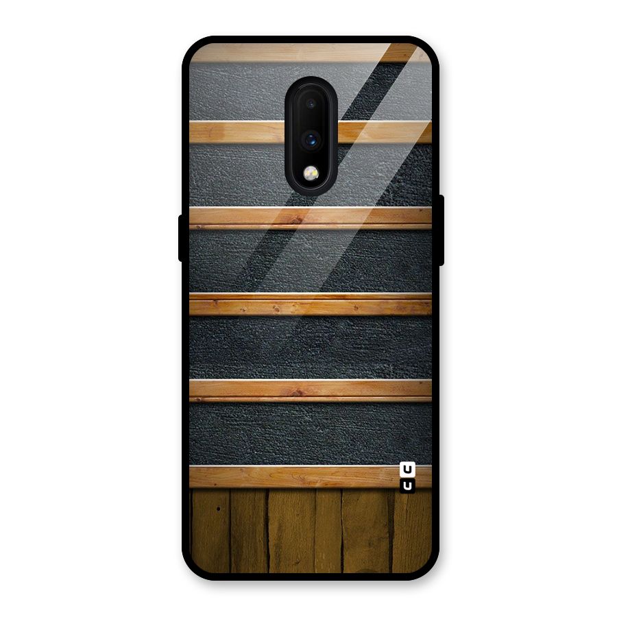 Wood Design Glass Back Case for OnePlus 7