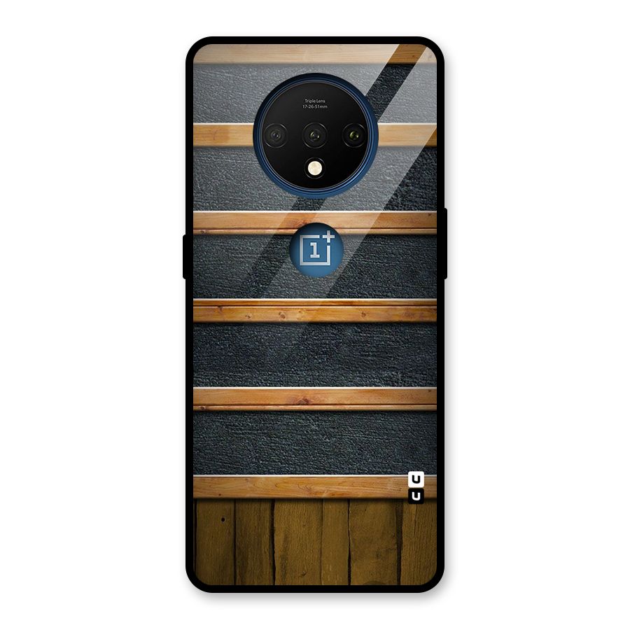 Wood Design Glass Back Case for OnePlus 7T