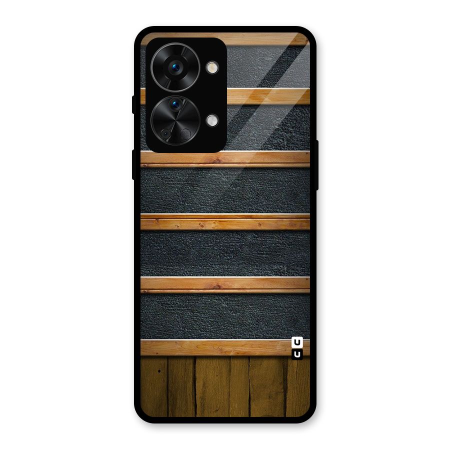 Wood Design Glass Back Case for OnePlus Nord 2T