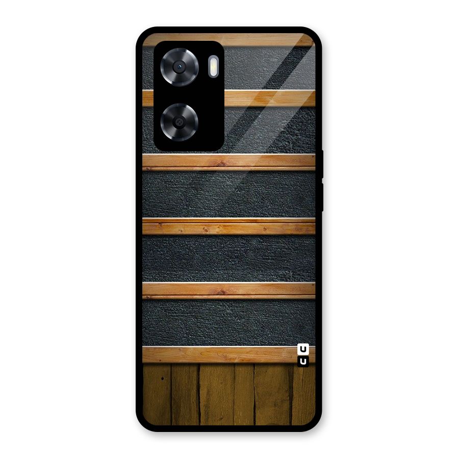 Wood Design Glass Back Case for Oppo A57 2022