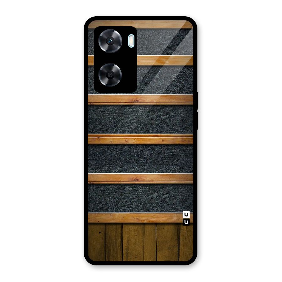 Wood Design Glass Back Case for Oppo A77