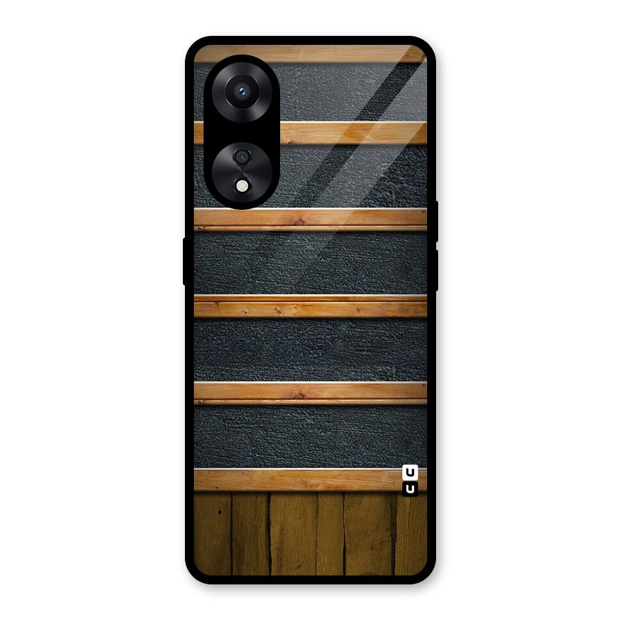 Wood Design Glass Back Case for Oppo A78