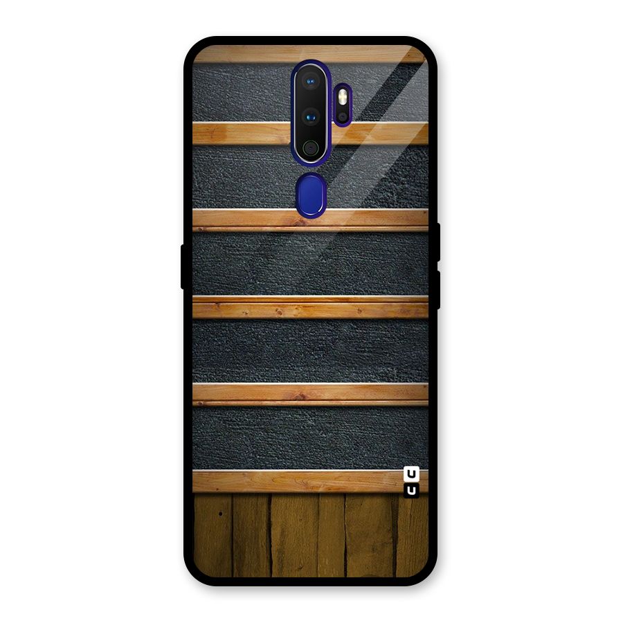Wood Design Glass Back Case for Oppo A9 (2020)