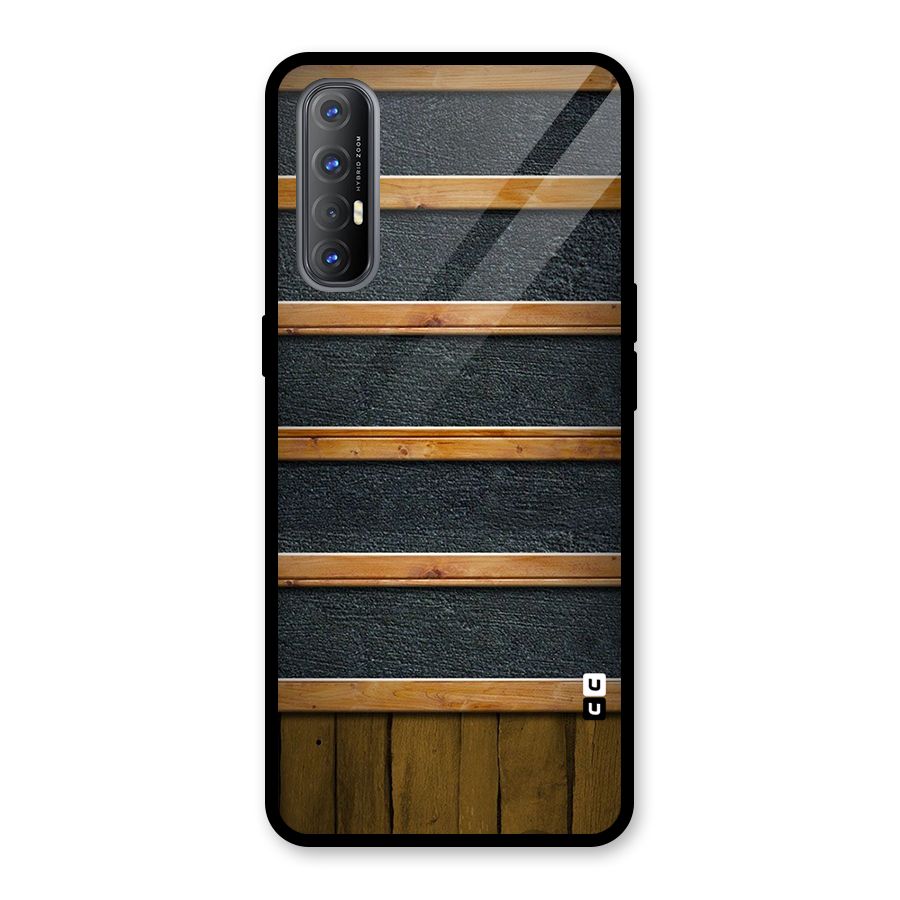 Wood Design Glass Back Case for Oppo Reno3 Pro