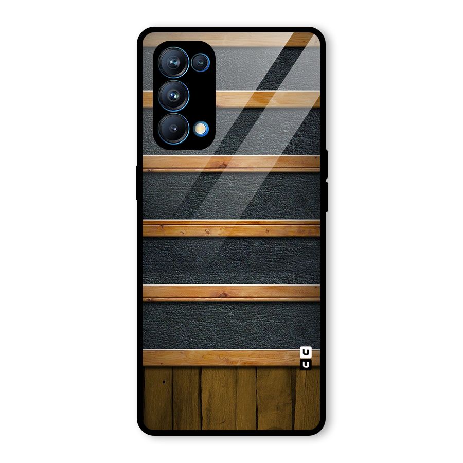 Wood Design Glass Back Case for Oppo Reno5 Pro 5G
