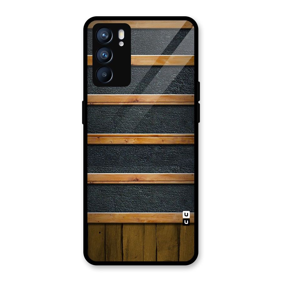 Wood Design Glass Back Case for Oppo Reno6 5G