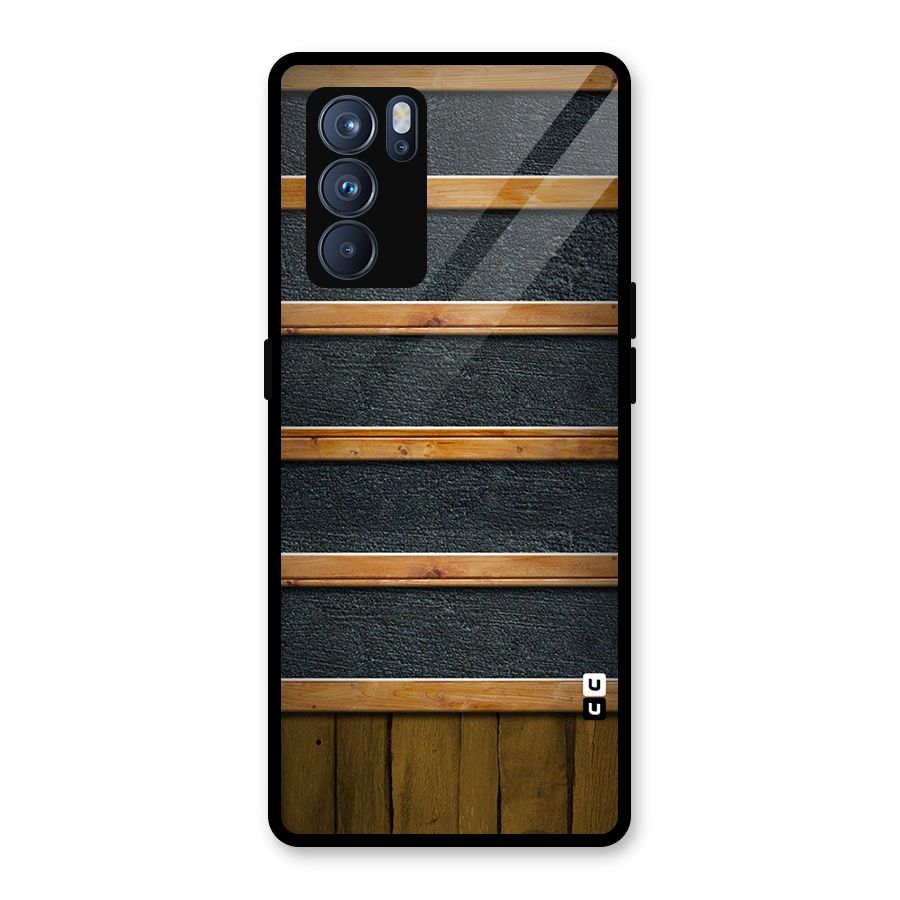 Wood Design Glass Back Case for Oppo Reno6 Pro 5G