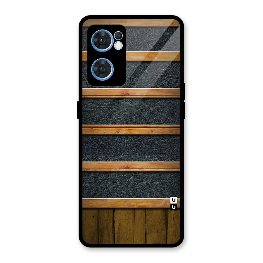Wood Design Glass Back Case for Oppo Reno7 5G