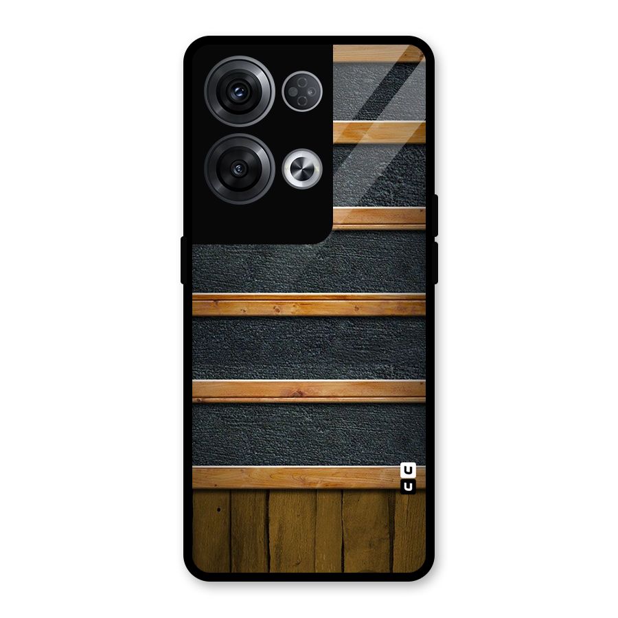 Wood Design Glass Back Case for Oppo Reno8 Pro 5G