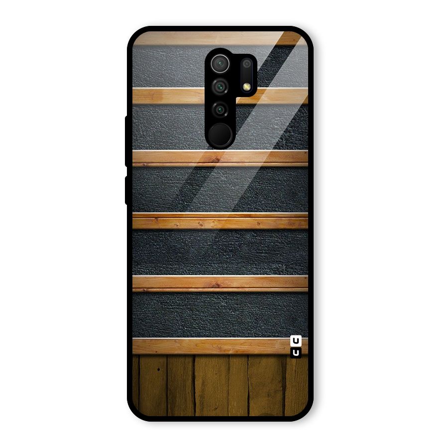 Wood Design Glass Back Case for Poco M2