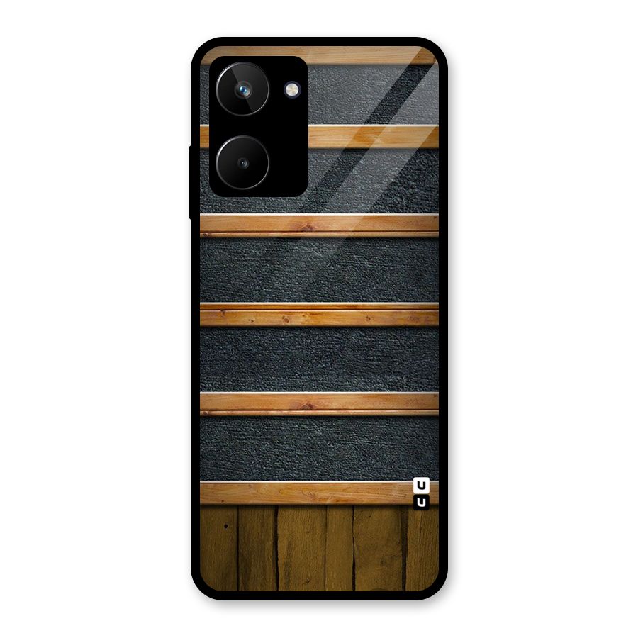 Wood Design Glass Back Case for Realme 10