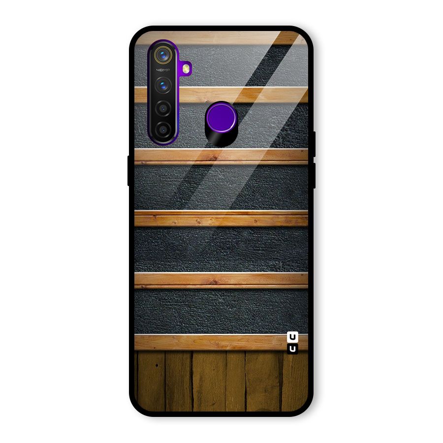 Wood Design Glass Back Case for Realme 5 Pro