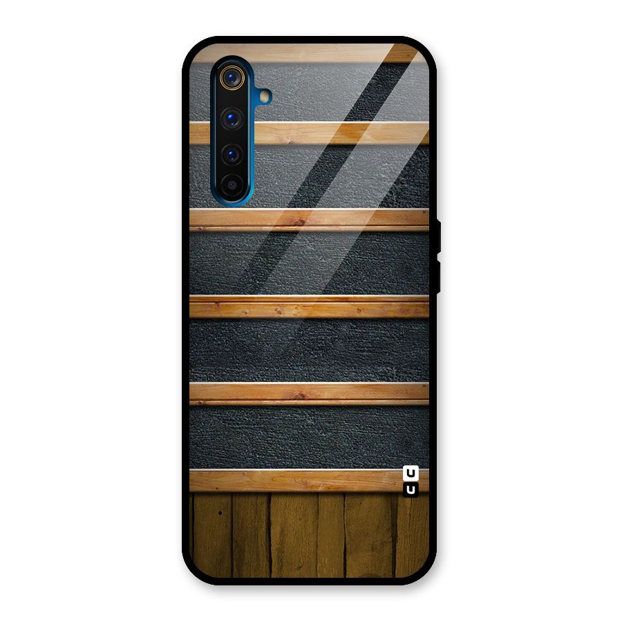 Wood Design Glass Back Case for Realme 6 Pro