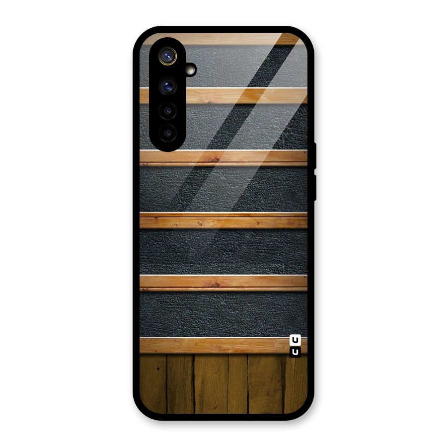 Wood Design Glass Back Case for Realme 6i