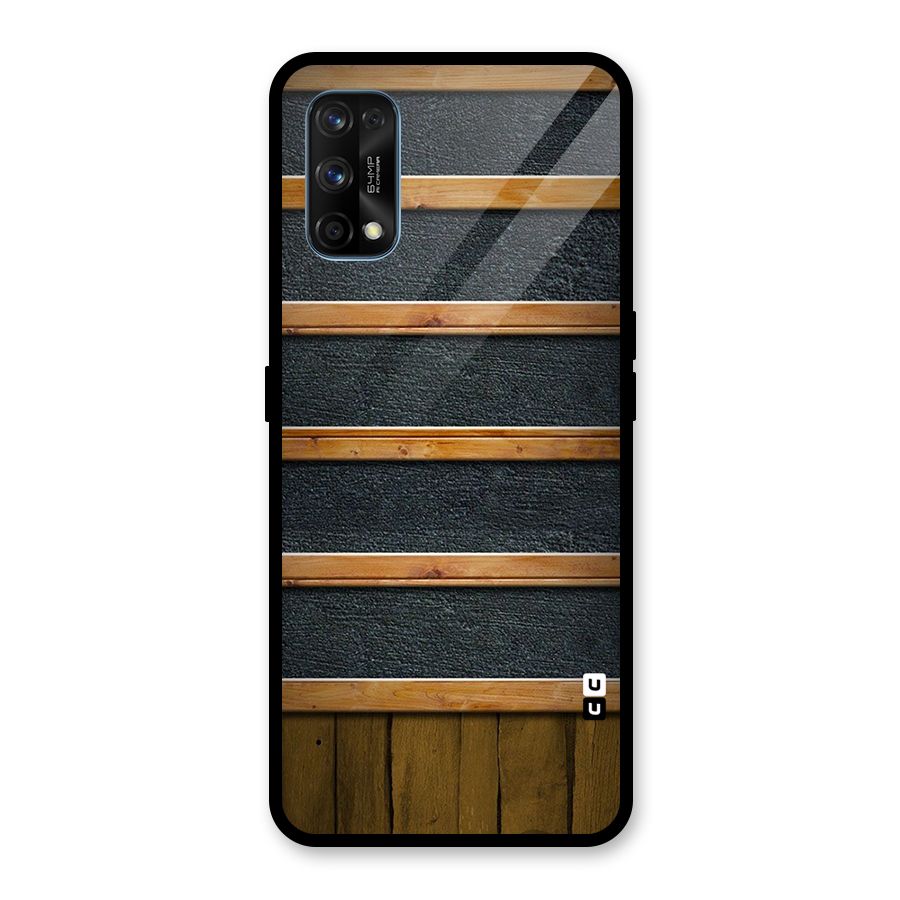 Wood Design Glass Back Case for Realme 7 Pro