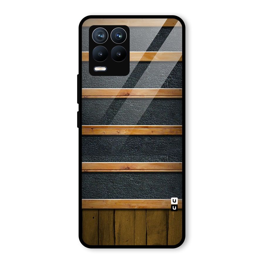 Wood Design Glass Back Case for Realme 8