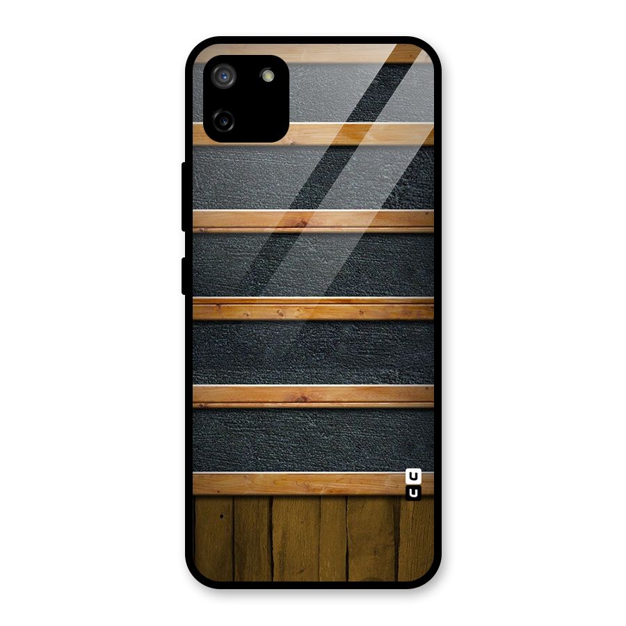 Wood Design Glass Back Case for Realme C11