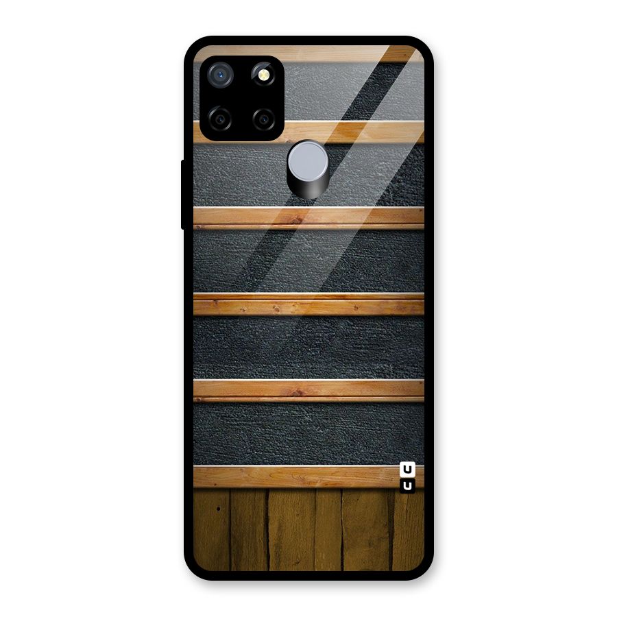 Wood Design Glass Back Case for Realme C15
