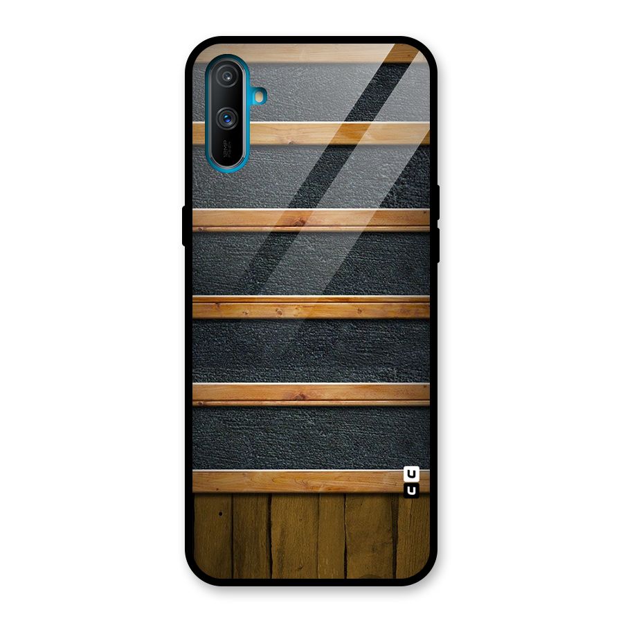 Wood Design Glass Back Case for Realme C3