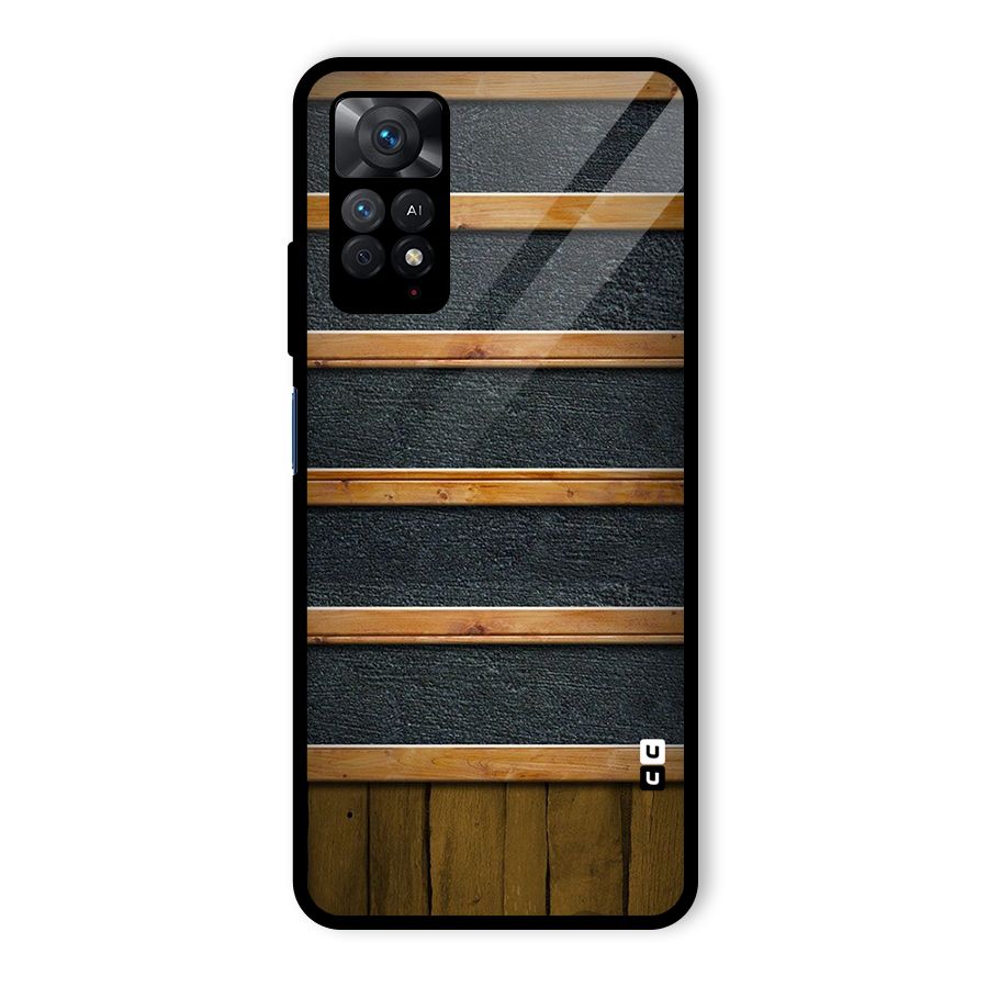 Wood Design Glass Back Case for Redmi Note 11 Pro Plus 5G