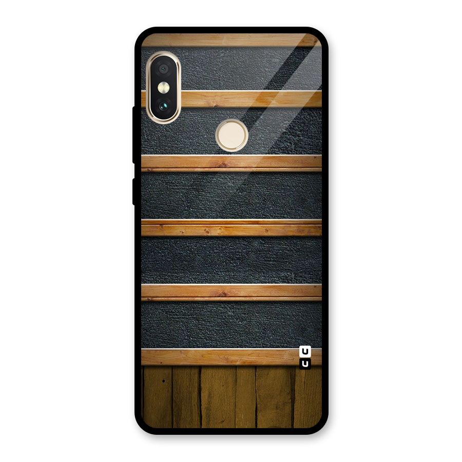 Wood Design Glass Back Case for Redmi Note 5 Pro