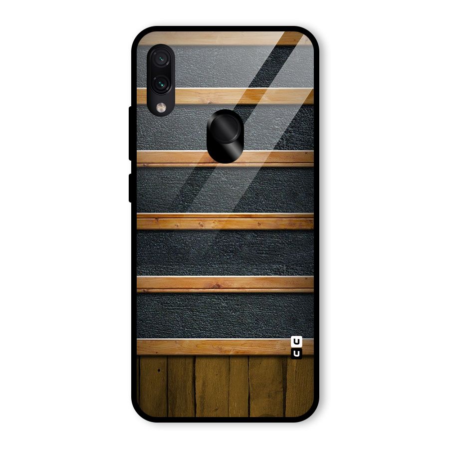 Wood Design Glass Back Case for Redmi Note 7 Pro