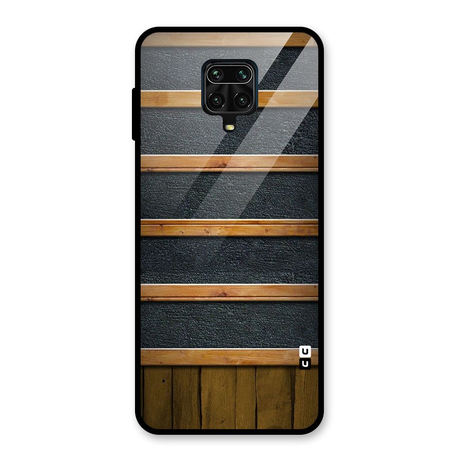 Wood Design Glass Back Case for Redmi Note 9 Pro