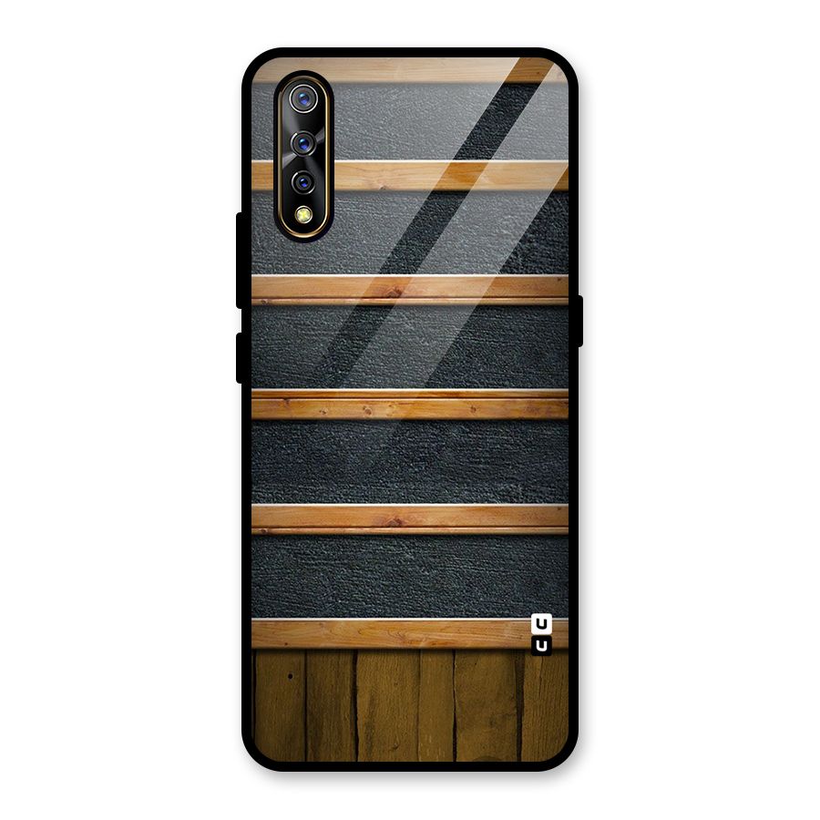 Wood Design Glass Back Case for Vivo S1