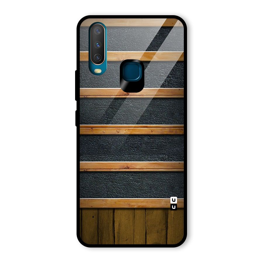 Wood Design Glass Back Case for Vivo U10