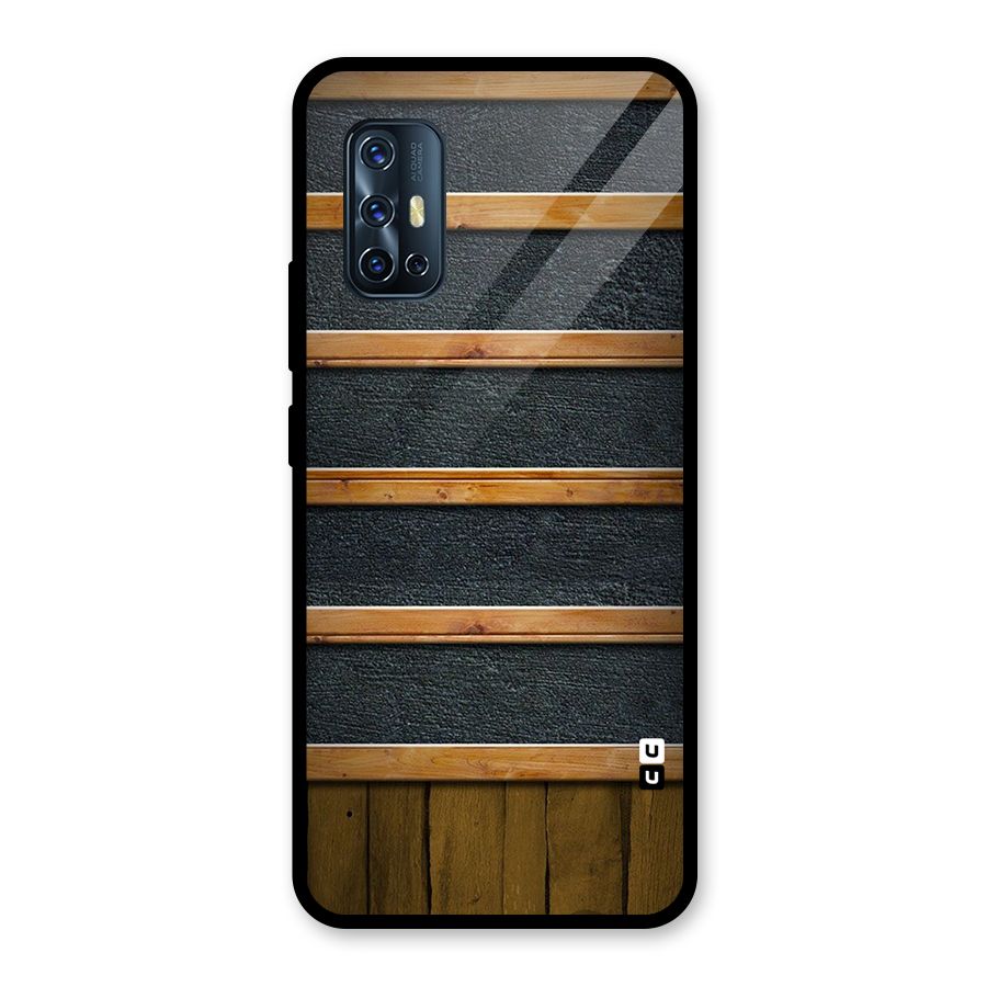 Wood Design Glass Back Case for Vivo V17