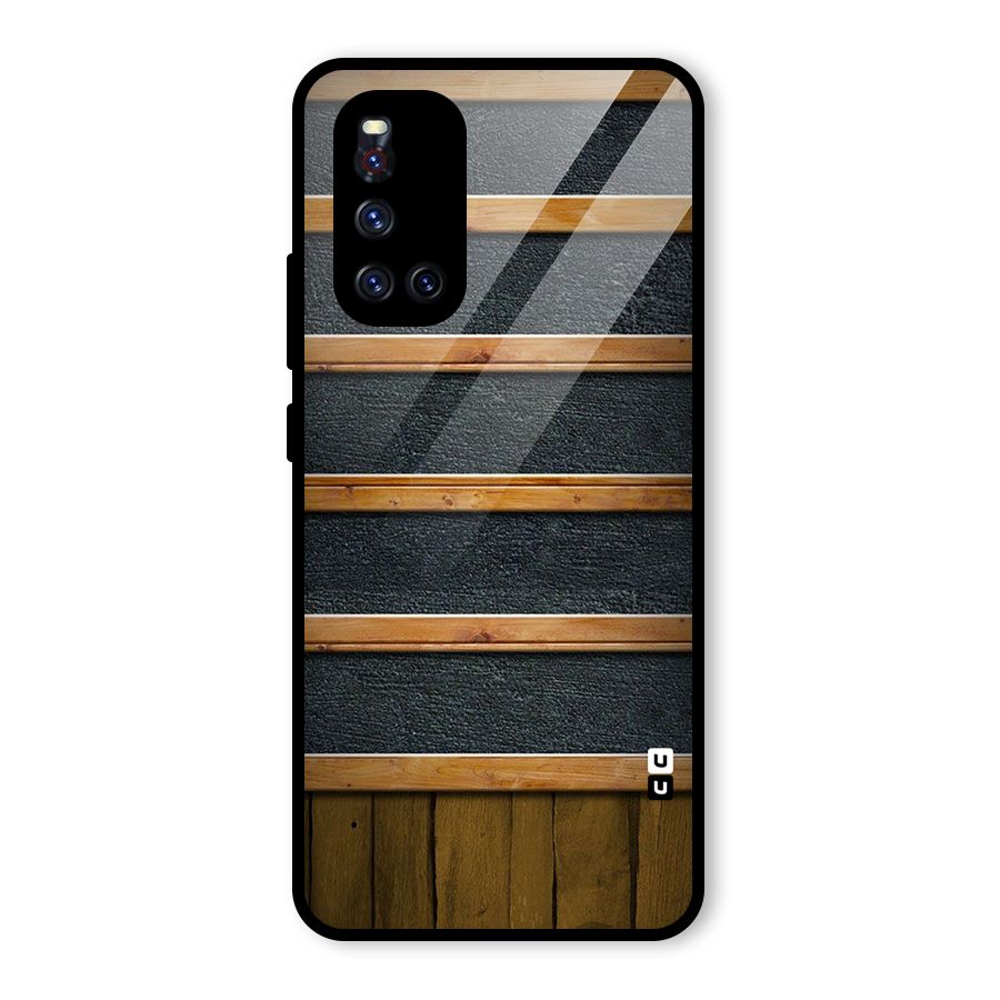 Wood Design Glass Back Case for Vivo V19