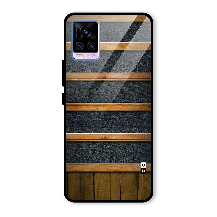 Wood Design Glass Back Case for Vivo V20 Pro