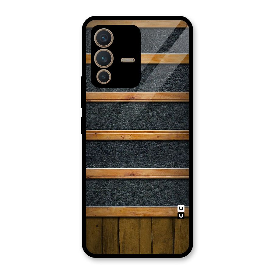 Wood Design Glass Back Case for Vivo V23 5G