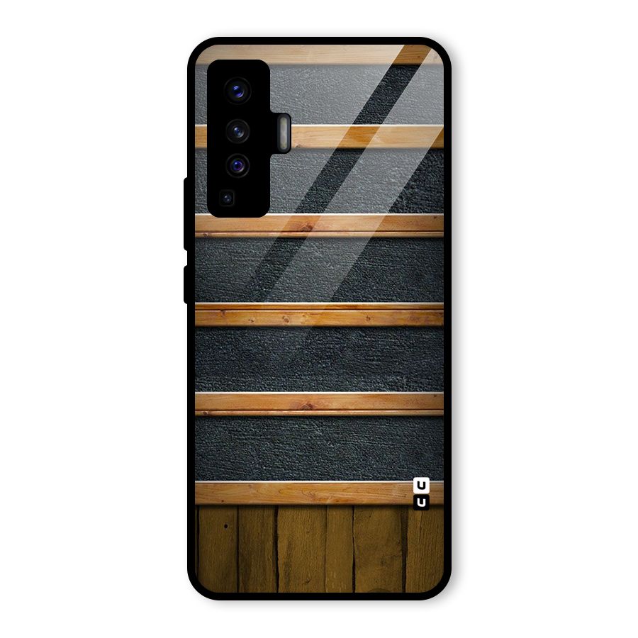 Wood Design Glass Back Case for Vivo X50