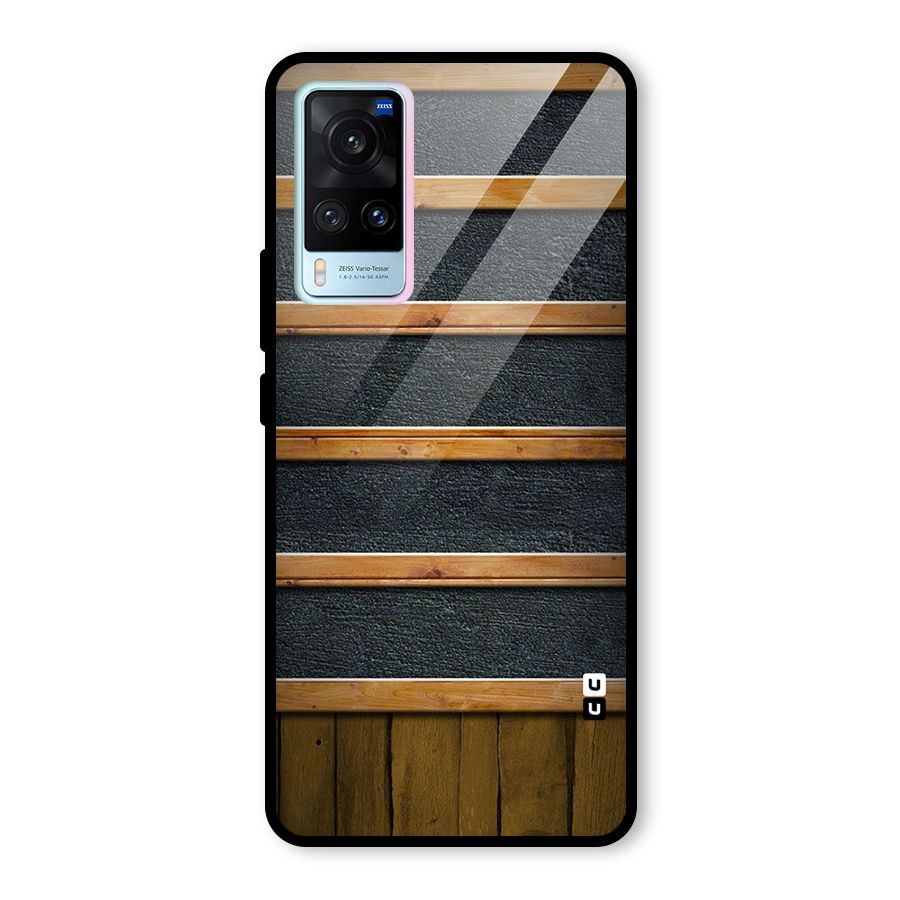 Wood Design Glass Back Case for Vivo X60