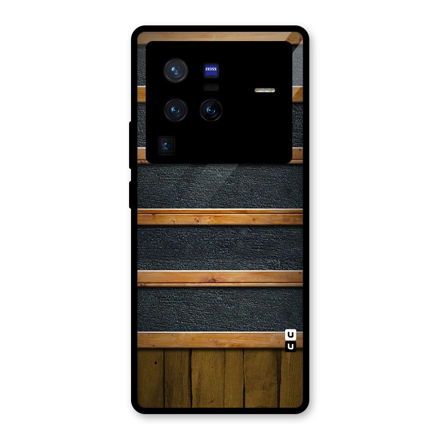 Wood Design Glass Back Case for Vivo X80 Pro