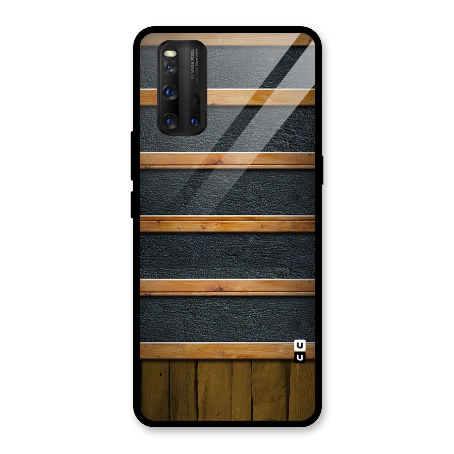 Wood Design Glass Back Case for Vivo iQOO 3